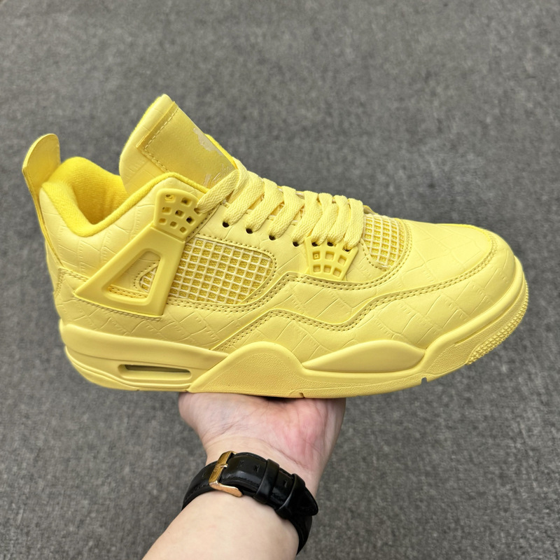 Jordan 4 basketball shoes AJ4 lemon yellow crocodile pattern leather skateboard shoes daily casual shoes thick-soled cushioned sports shoes Jordan 4 basketball shoes AJ4 lemon yellow crocodile pattern leather skateboard shoes daily casual shoes thick-soled cushioned sports shoes