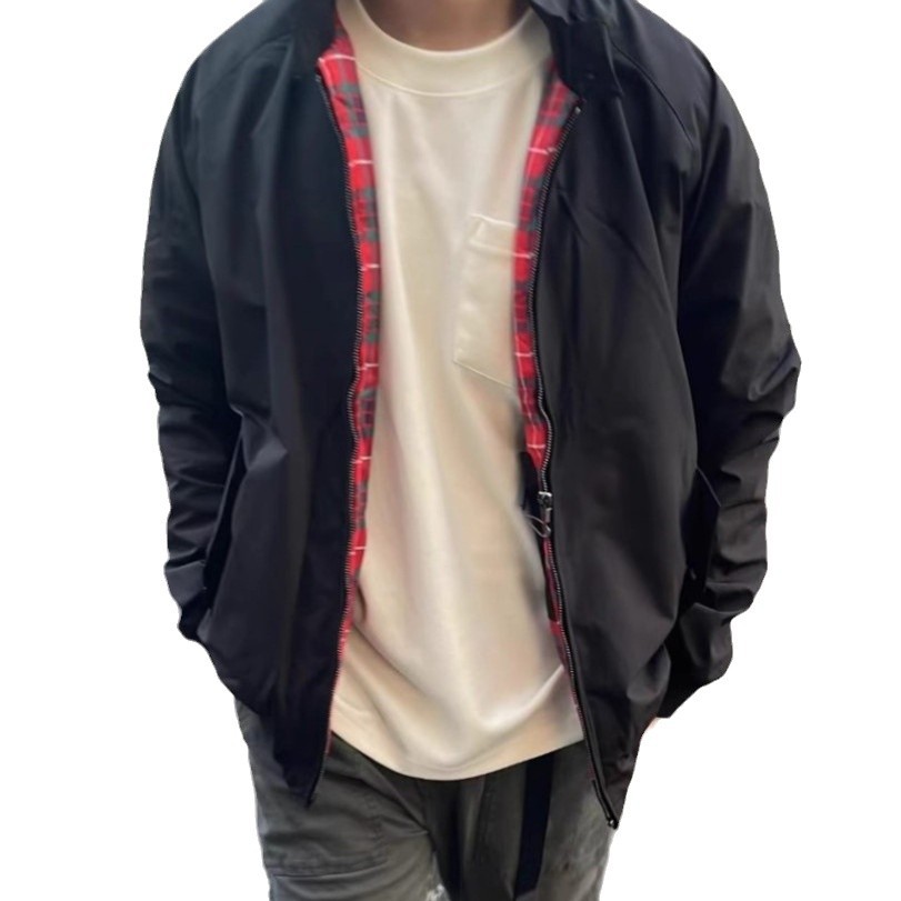 Ropa de trabajo de primavera y otoño, color sólido, salvaje, retro americano, tipo duro, chaqueta de vuelo, chaqueta casual de cuello alto para hombre, chaqueta para hombre