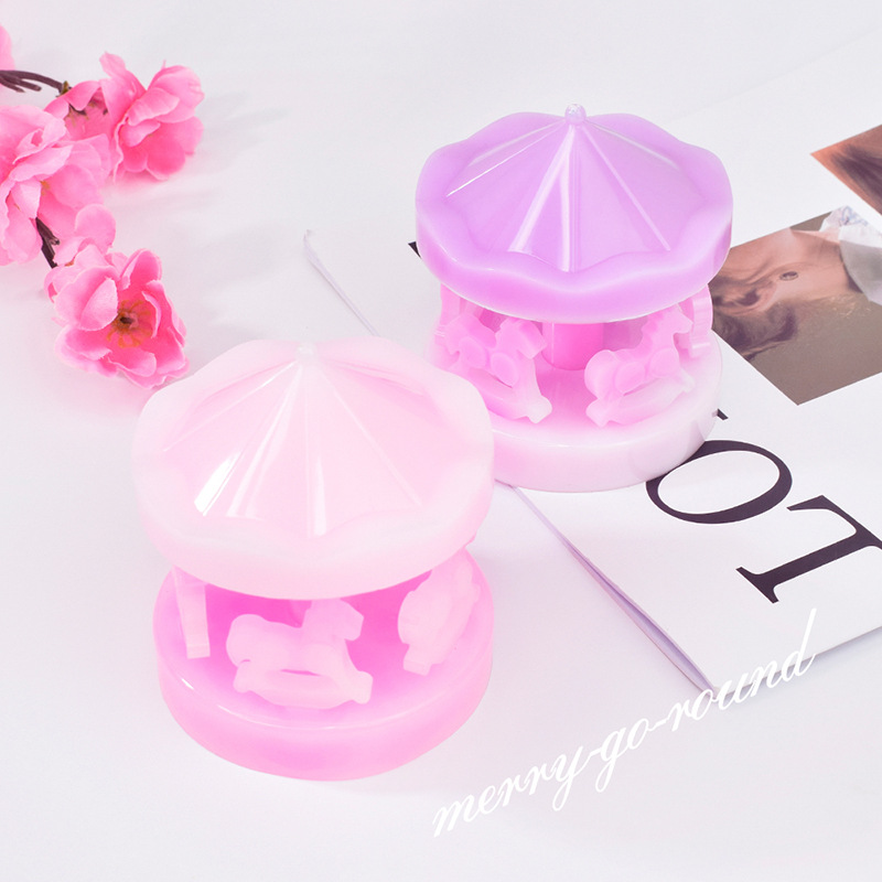 DIY Crystal Glue Carousel Silicone Mold Mirror Amazon Ornament Table Jewelry Pendant Mold