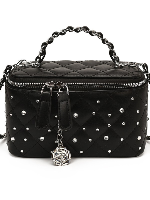 Cadena de diamante caja de mano pequeña bolsa cuadrada de mujeres ventas calientes nueva moda lujosa ligera versátil mochila
