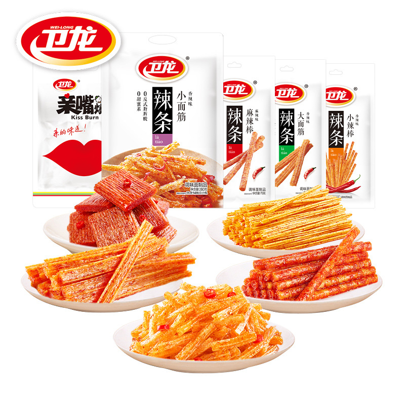 卫龙软豆皮60g袋装 川香麻辣味 亲嘴辣条豆制品 辣味小吃素肉辣片