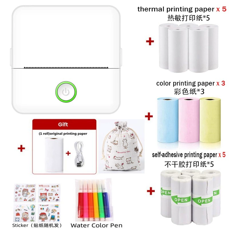 Handheld Wireless Printer X6, Bluetooth Mobile Photo Printer, Compact Portable 135×60×155mm