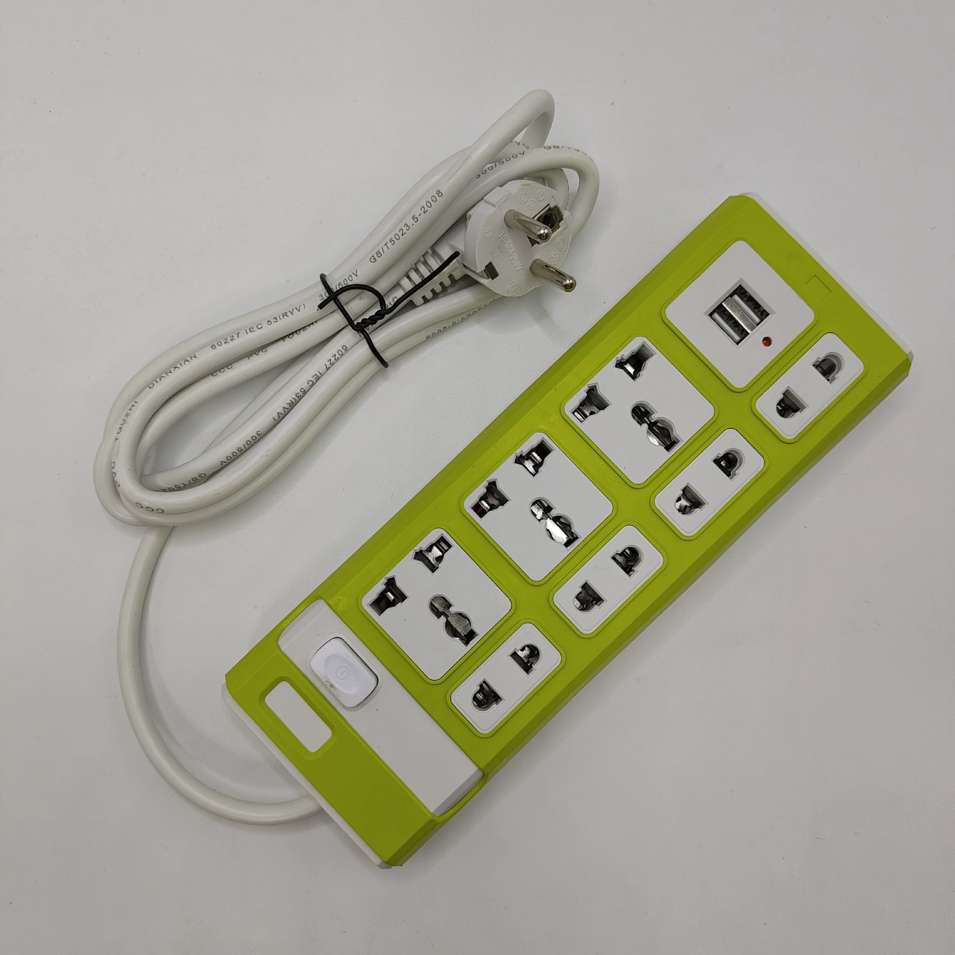 Cross-border supplier universal hole-rack switch socket for home plug boards with EU plugs 2/3/5 meter power strip
