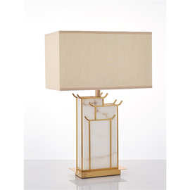 中式台灯创意云石卧室床头灯简约现代设计师别墅客厅台灯温馨家用