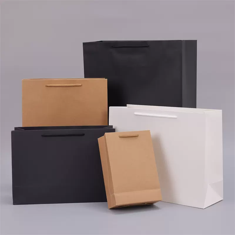 服装店手提袋子圣诞包装礼品袋黑卡购物袋礼品包装袋牛皮纸袋定制