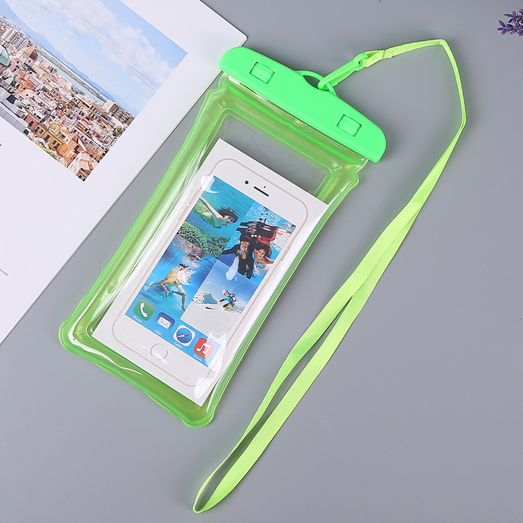 Beach rafting funda impermeable luminosa funda protectora venta al por mayor bolsa de natación bolsa de aire bolsa impermeable para teléfono móvil táctil 3 capas grande