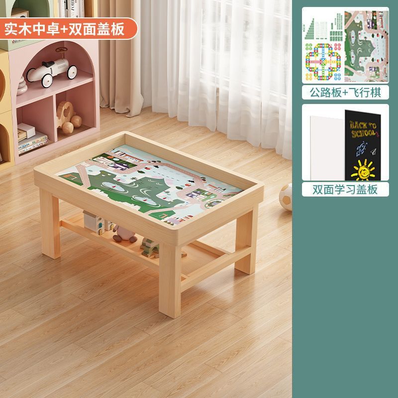 木の積み木の机の中に子供の益智多機能のおもちゃの砂盤の大きいサイズのデパートの同じ業務のテーブルを収納します。|undefined