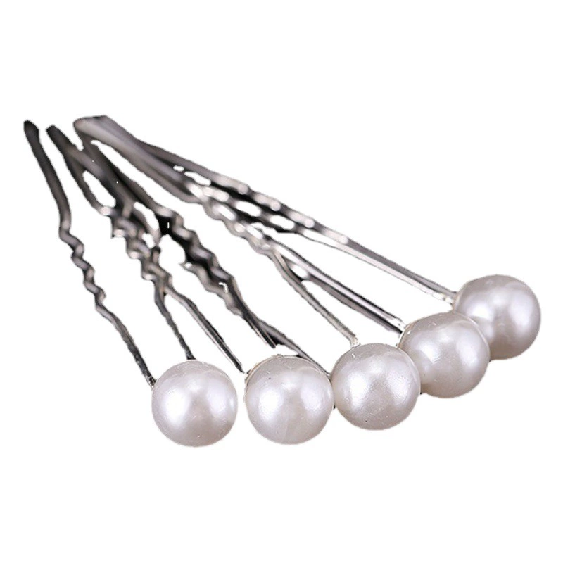 Новая Корейская U-образная заколка для волос, Женская тканая заколка со стразами и жемчугом, темперамент, игривые цветочные аксессуары для волос, Оптовая продажа