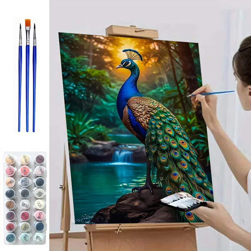 Ozon Miyazaki Jun pintura al óleo digital de verano DIY relleno manual de color curación con combinación de marcos interiores decoración de Sala de estar estilo INSI image 26