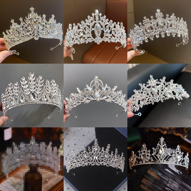 Super brillante con diamantes princesa reina corona corona corona corona de boda banquete corona lujosa alta sensibilidad joyas de cabello mujeres