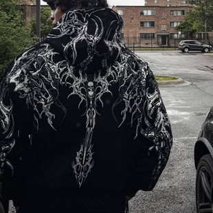 Breathedivinity American Street BD Sports Fitness Loose plus size Print terry hoodie