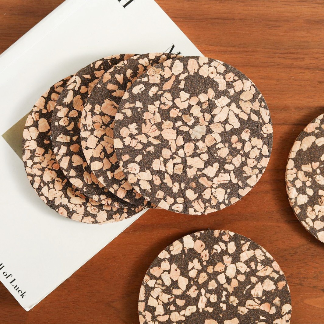 Creative Coffee Grounds Cork Coasters, Simple Retro Eco-Friendly Household Non-Slip Water Cup Mats, Bar Coffee Shop Tea Cup Mats