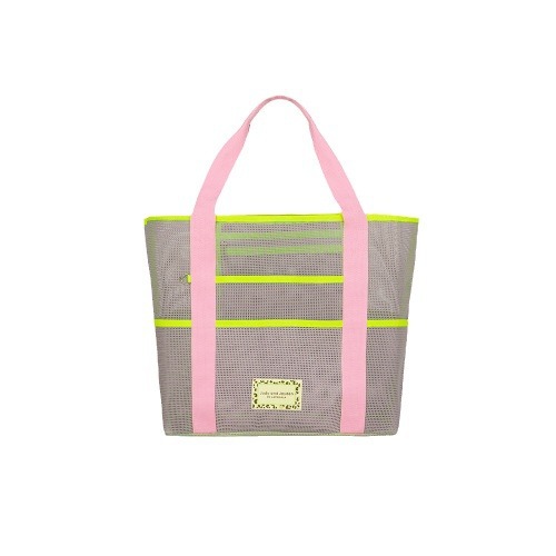 韓国版大容量衝突色ビーチ多機能大容量収納バッグ防水メッシュドーパミン水泳ヨガバッグ