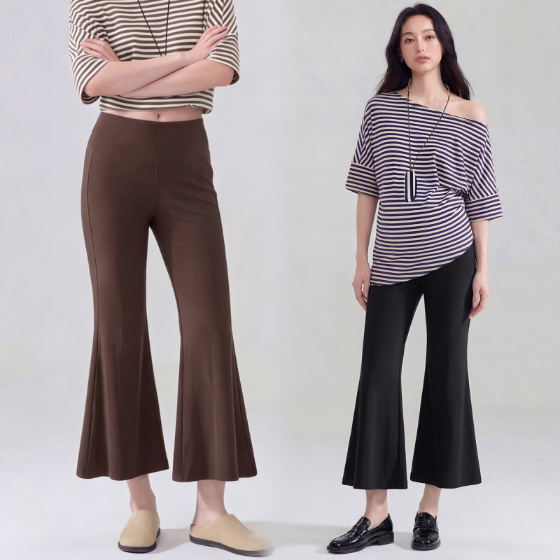 Maternity Pants for Petite Women, Summer Thin Flared Pants, Stretchy with Belly Support, Non-Tightening, Casual Professional Workwear, Cropped Pants for Women Maternity Pants for Petite Women, Summer Thin Flared Pants, Stretchy with Belly Support, Non-Tightening, Casual Professional Workwear, Cropped Pants for Women