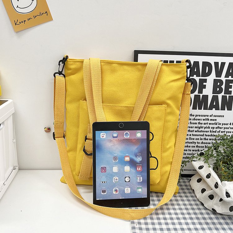 Large-capacity women's bag manufacturer in stock, fashionable Korean-style single-shoulder canvas bag, ins, high school and college students' hand-held tutorial bag undefined