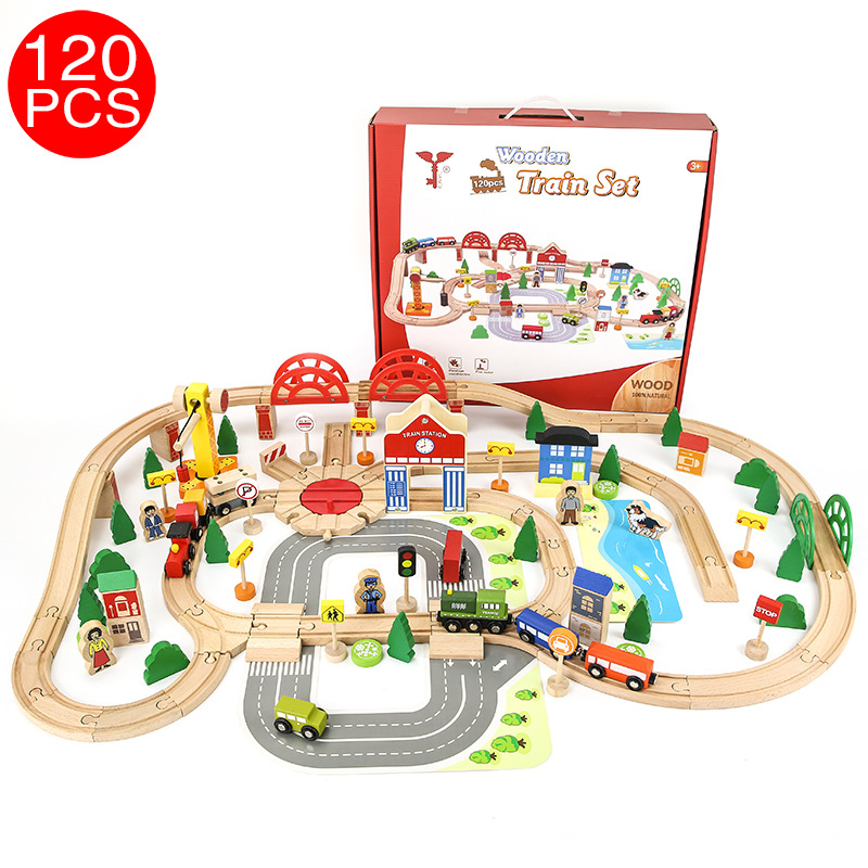 wooden train railed