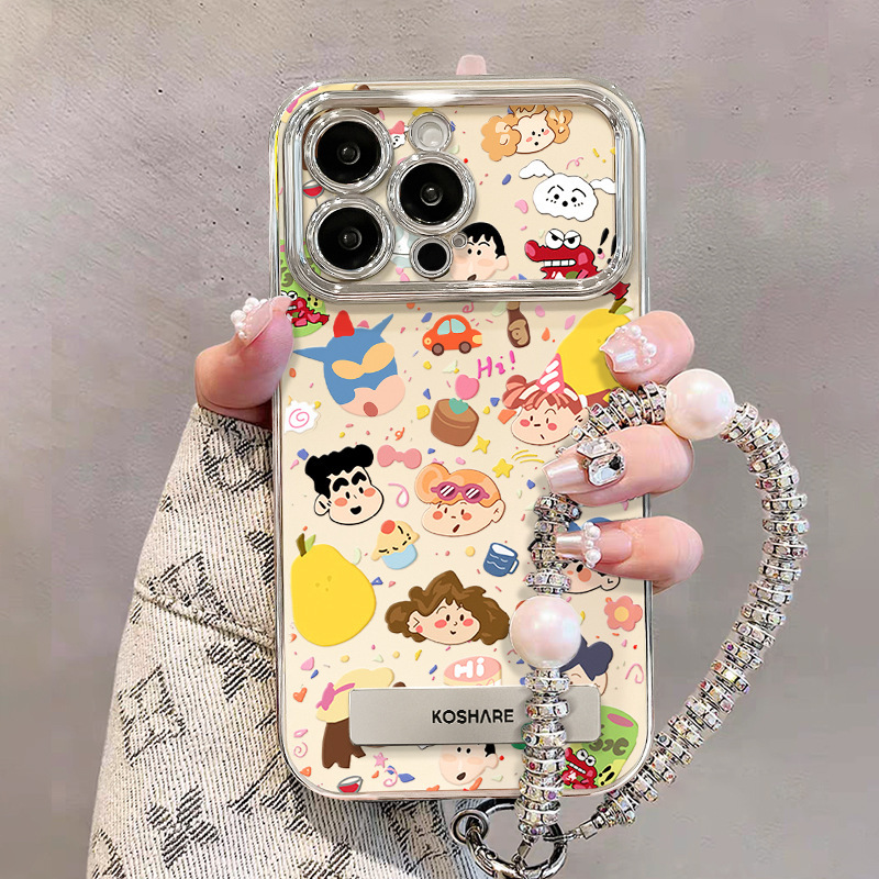 Cartoon Xiaoxin Apple 16 Mobile Phone Case Iphone17Pro Cute Xiaoxin Family Bracket Chain 13 Electroplating 15 Cartoon Xiaoxin Apple 16 Mobile Phone Case Iphone17Pro Cute Xiaoxin Family Bracket Chain 13 Electroplating 15