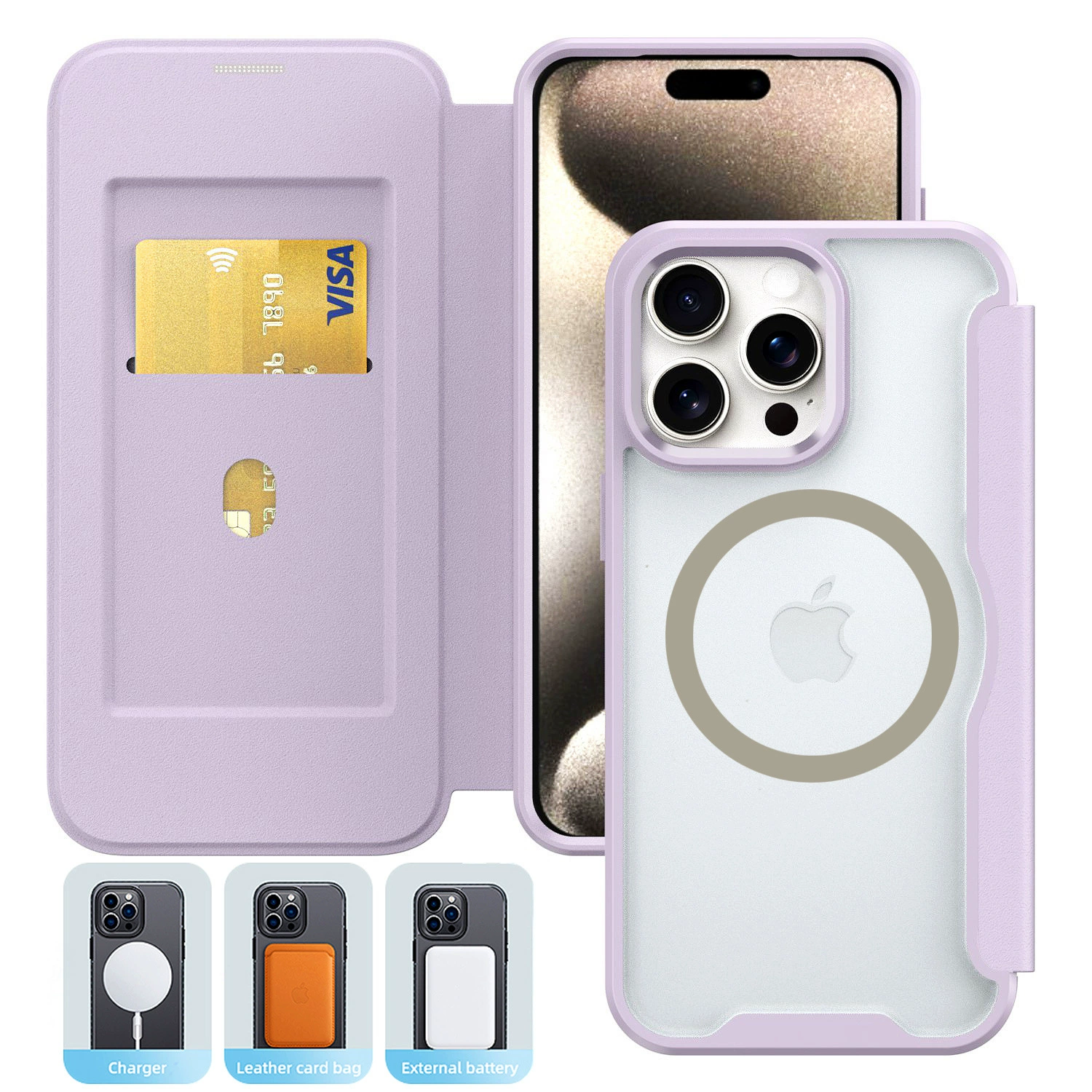 Чехол для телефона Apple iPhone 15 совместимый, акриловый с магнитом (MagSafe) и защитой от падений