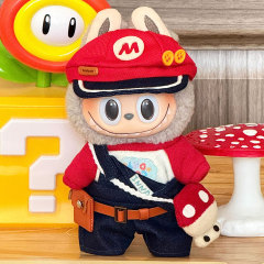 仅衣服适用拉布布衣服labubu一二三代娃衣背带裤套装服装服饰帽子