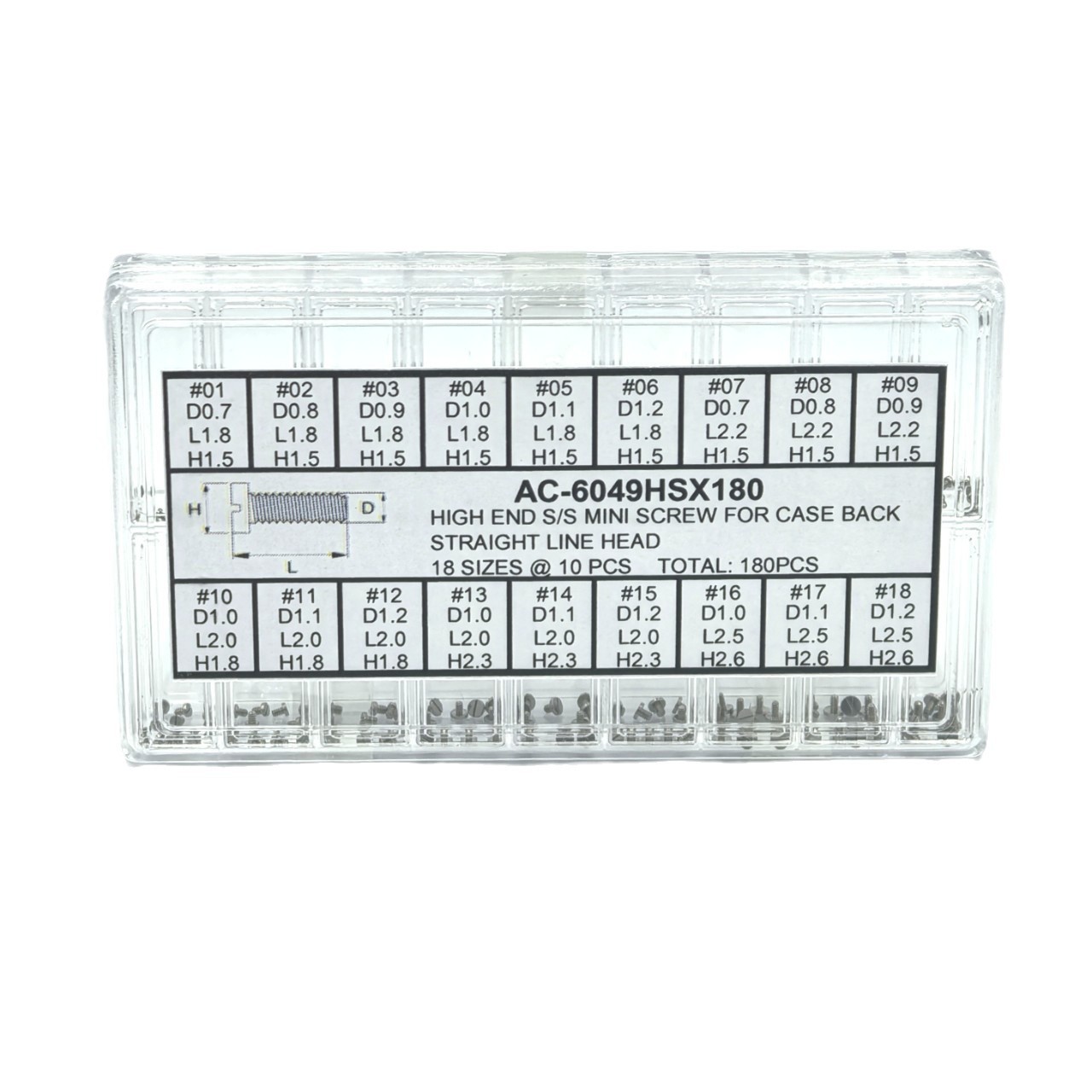 시계 액세서리 | 소형-워드 스크류 세트 | AC-6049HS-WORD 스크류 세트 | 스틸 나사