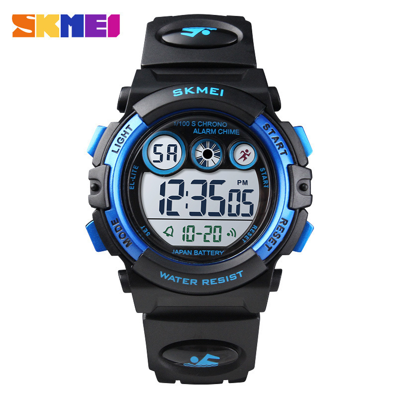 Skmei explosión multifuncional impermeable niño reloj colorido led luz nocturna transparente reloj electrónico de estudiantes al por mayor