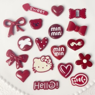 Advanced sense Ankora red cat small fish flower love jewelry accessories hair accessories hair clip handmade materials wholesale