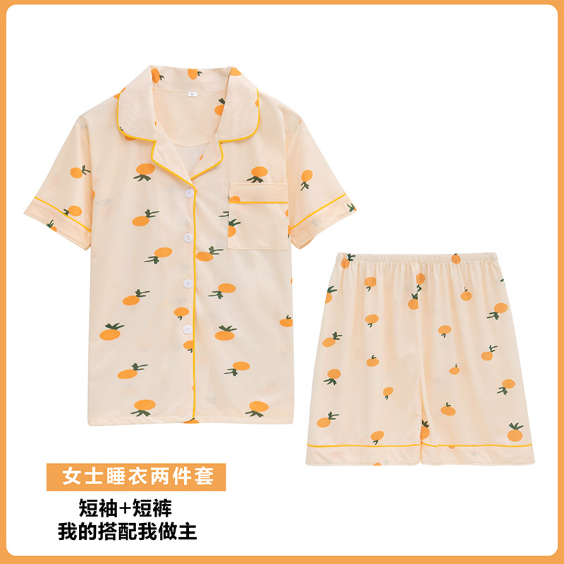 Tailandia Pijamas de las mujeres del sudeste asiático pantalones cortos de manga corta transfronteriza verano ropa para el hogar ins estilo coreano traje de dos piezas