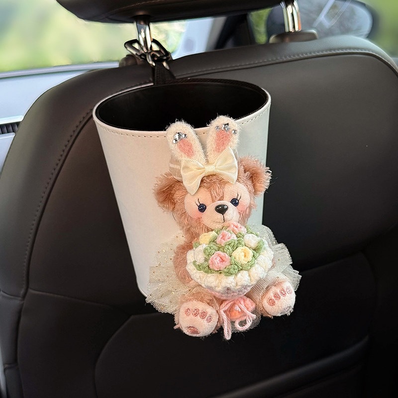 Shirley Duffy Car Trash Can and Tissue Box 2-in-1 Hanging In-Car Storage with a High-End Feel for Women