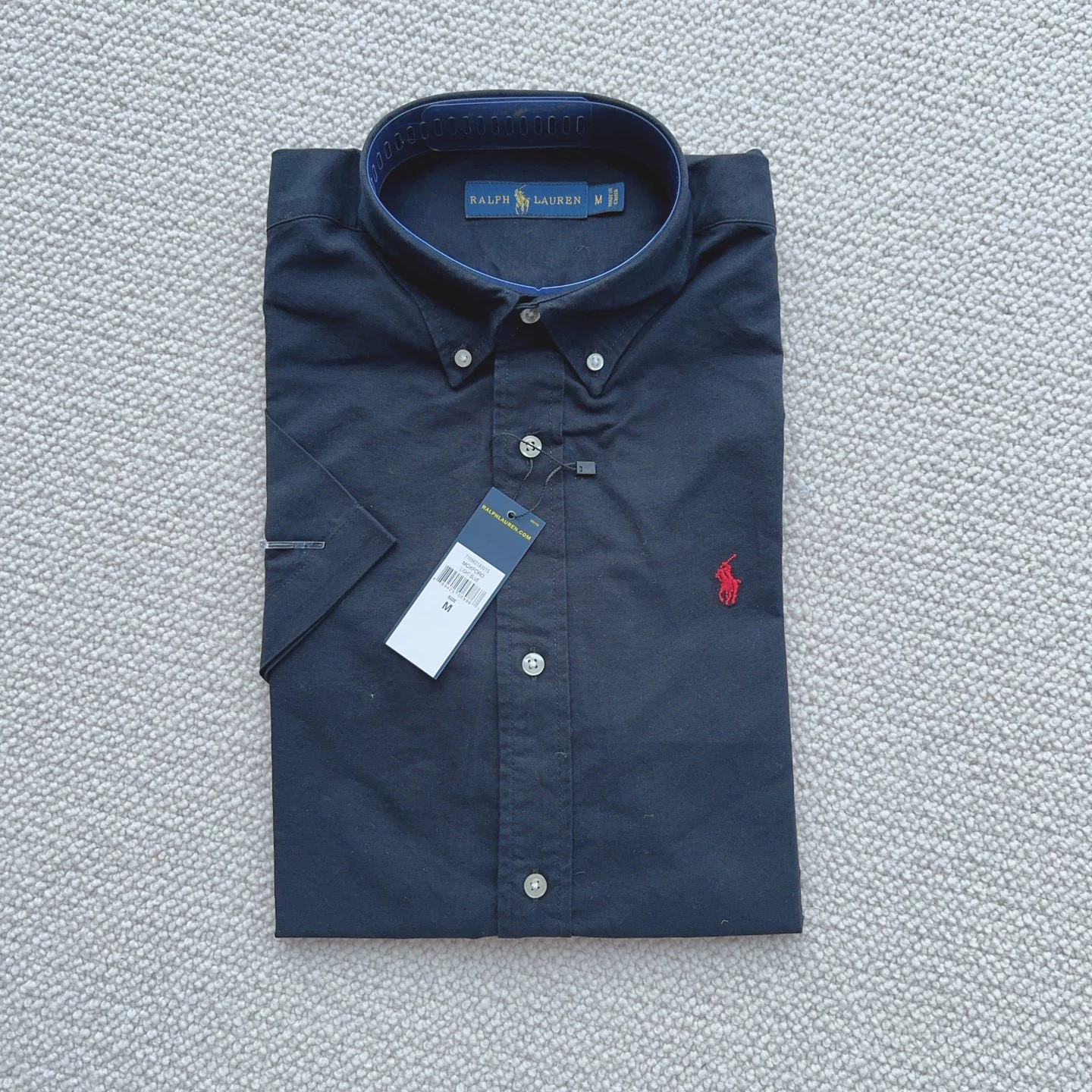 (Cross-border trading), quality summer solid shirt, high collar, with embroidery