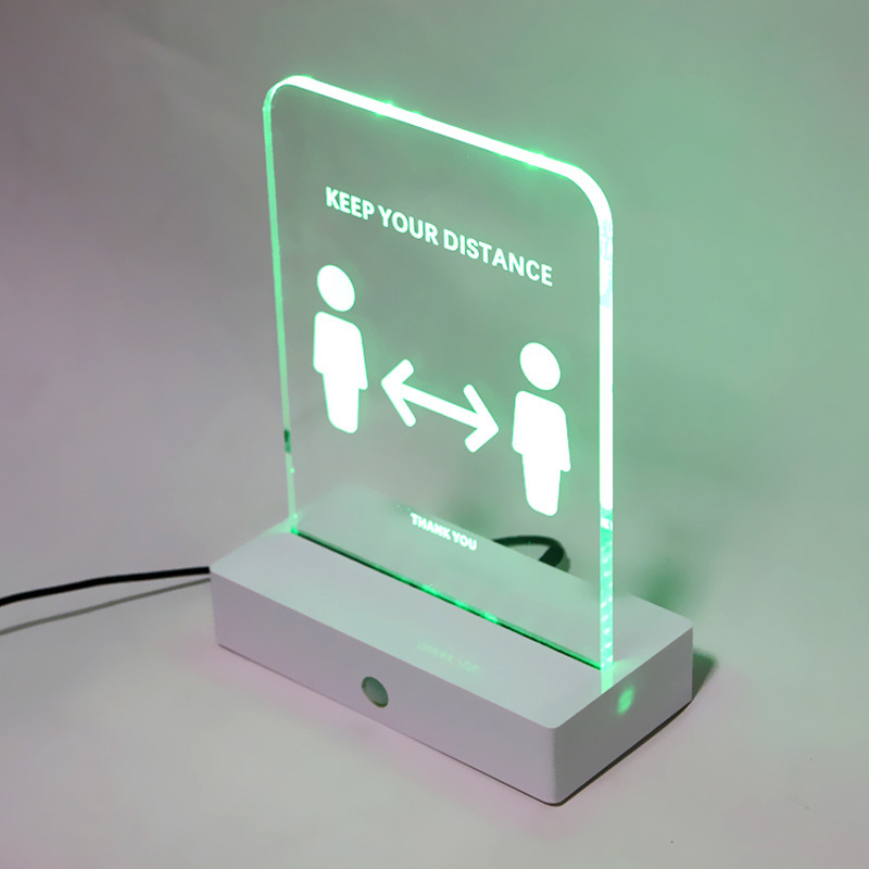 东莞厂家亚克力led标牌洗手间发光指示牌灯光箭头导向展示标识牌