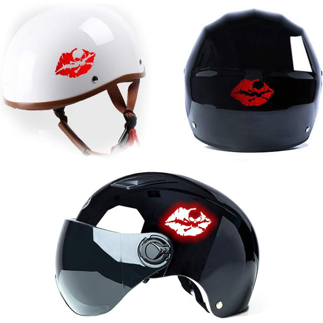 Kiss Of Death Skull Crossbones Lips Reflective Sticker Waterproof Car Motorcycle Helmet Notebook Decal_voghion.com
