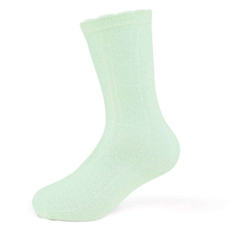 Medias de los niños de verano de malla delgada de estudiante blanco de la Universidad Calcetines de media pantorrilla de las niñas