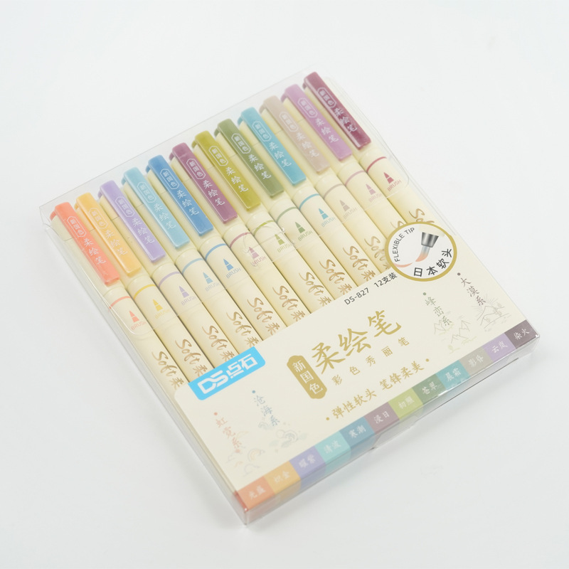 TSINGDS-827 Marcador de cabeza suave Cuenta de mano Diseño de estudiante Pintado Pintado Pintado Arte Animación Animación Acuarela