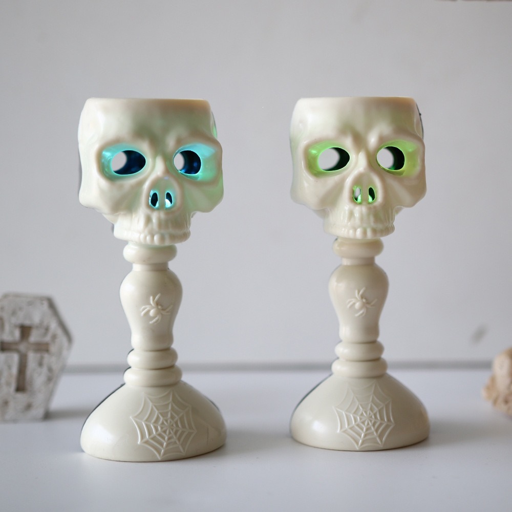 Nuevo Halloween decoración lámpara calavera candelabrera LED iluminante lámpara de noche tabla de fantasmas de la atmósfera del festival de props
