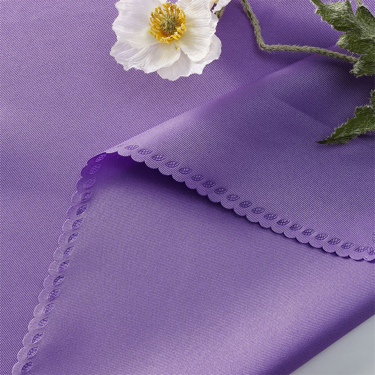 Mantel de tela con borde cortado en forma de flor, mantel de tela para hotel, plegable, para limpiar vasos, decoración de mesa de comedor occidental para bodas, mantel individual, decoración del hogar, disponible para envío inmediato