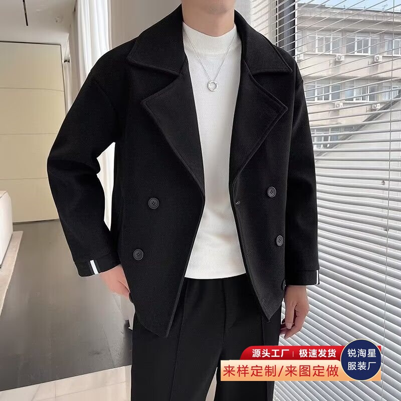Home Light Business Classic Series Coat 2025 Autumn and Winter New Commuting Pure Wool Warm Jacket Men's Green Black
