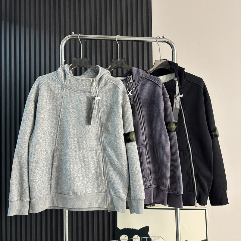 Cross-Border Export Stone Stone Four Island Classic Cardigan Sweatshirt Hoodie Long-Sleeved Side Zipper Jacket for Men Cross-Border Export Stone Stone Four Island Classic Cardigan Sweatshirt Hoodie Long-Sleeved Side Zipper Jacket for Men