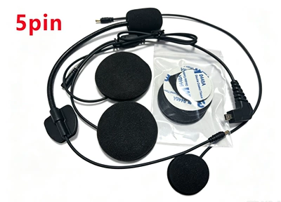 5-pin/8-pin interface dedicated motorcycle helmet Bluetooth headset with high-definition sound quality and noise reduction helmet intercom headset (Motorcycle Helmet Headset) - 5-pin-helmet-single-earphone-velcro-two-in-one-microphone