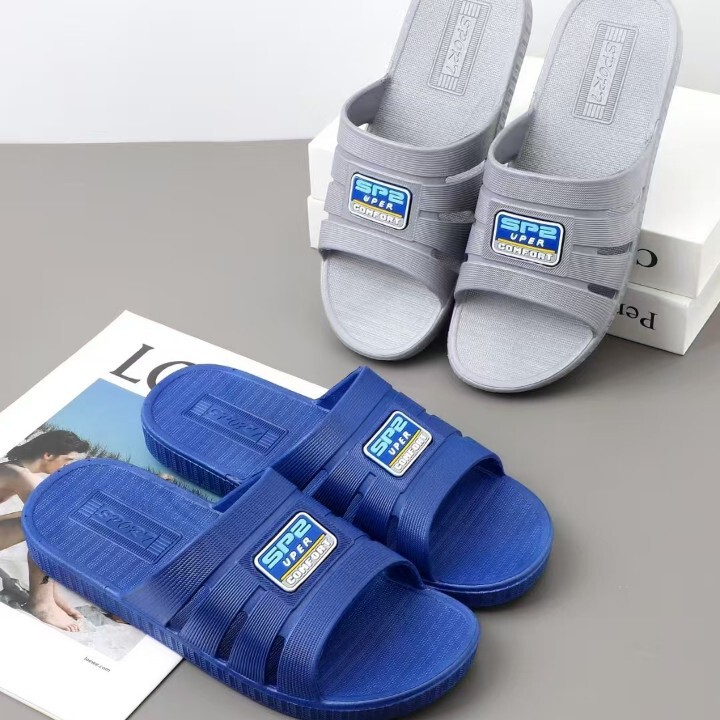 25-Wholesale Men's Home Slippers Bath Plastic Sandals Summer plus size Loose Soft Bottom Slides