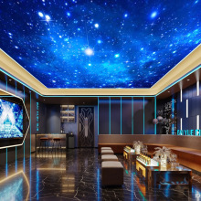卧室天花板星空银河主题壁纸KTV酒吧吊顶壁画酒店影院3D科技墙布
