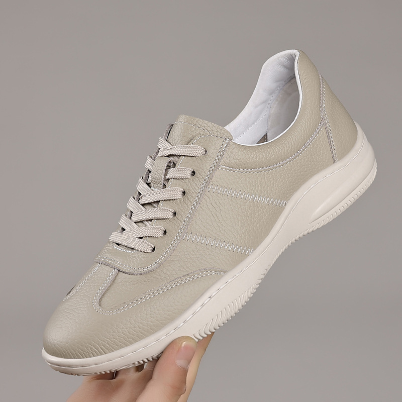 Piel de vaca de primera capa 2025 primavera nuevos zapatos de cuero casuales para hombres cuero para hombres transpirable suela suave zapatos de hombre de superficie suave zapatos