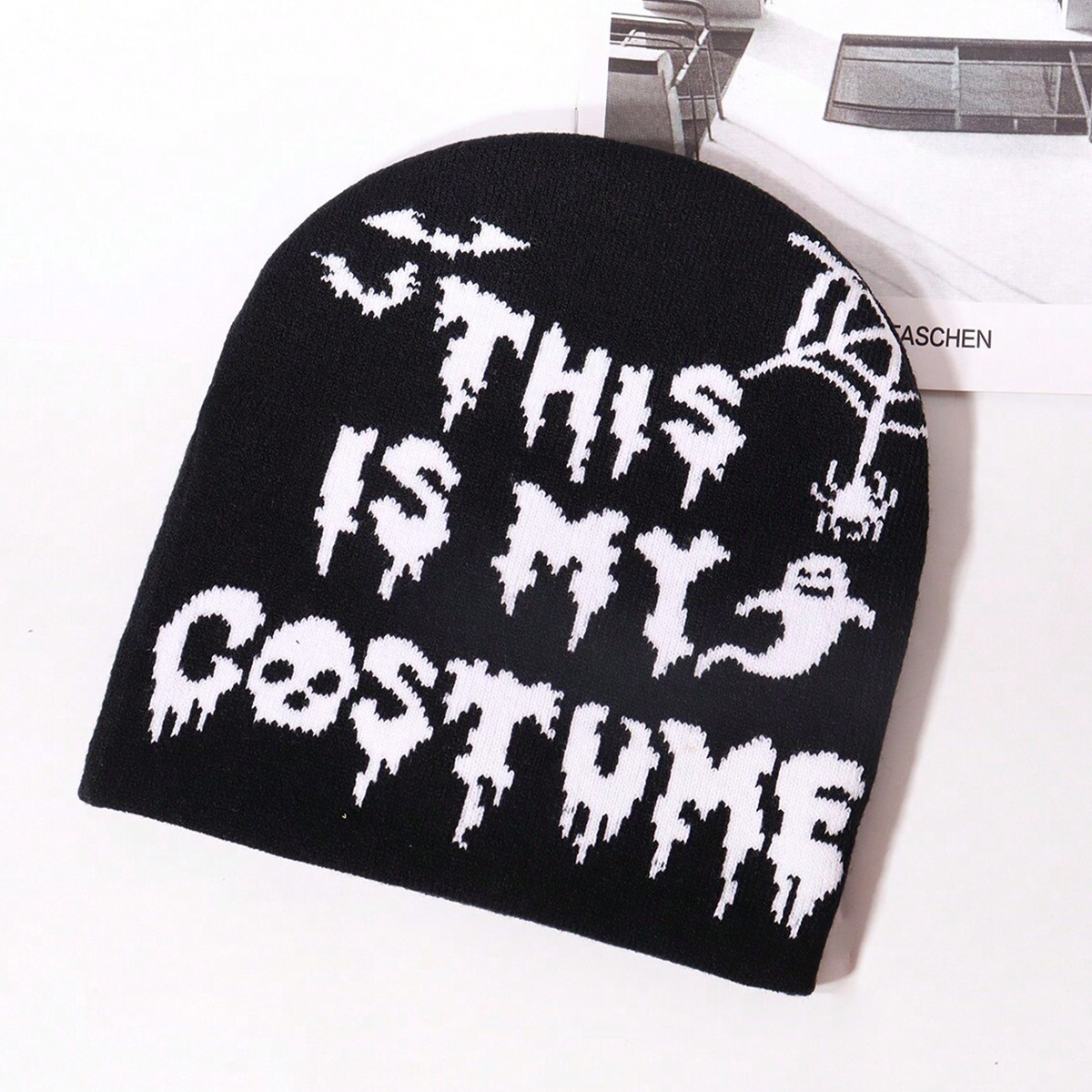 Unisex Personality trend Halloween jacquard knitted hat casual cold and warm_viptrois.com