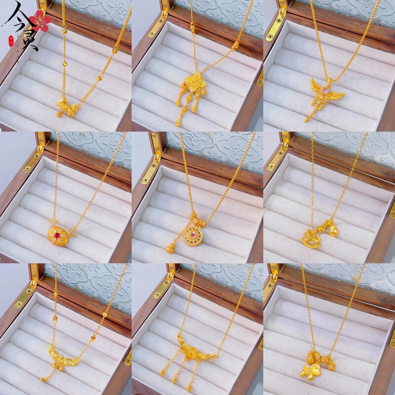 New Style⑤ Gold-Plated Necklace Collection with Ice-Crystal Wing of Cupid Tassel Necklace for Women, Fashionable and Aesthetically Pleasing Design