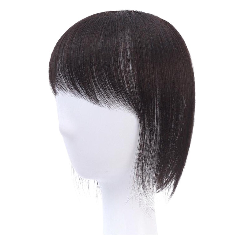 Top of the head reissue piece real hair reissue top cover wig piece neat bangs oblique bangs wig female direct hair reissue piece