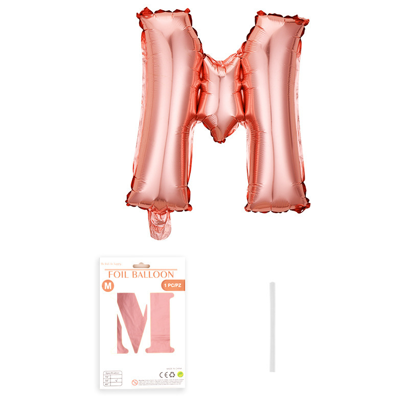 16 pulgadas alfabeto inglés tarjeta de papel independiente embalaje película de aluminio globo decoración de fiesta de cumpleaños diseño papel de aluminio globo al por mayor