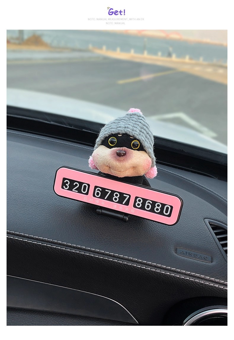 Quirky and Cute Bee and Puppy Number Plate, Car Temporary Parking Sign, High-End 2025 New Model