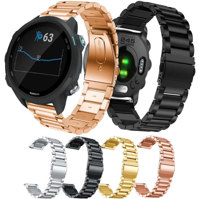 For Garmin Jiaming vivoactive3/vivomove HR three beads stainless steel strap 645/245