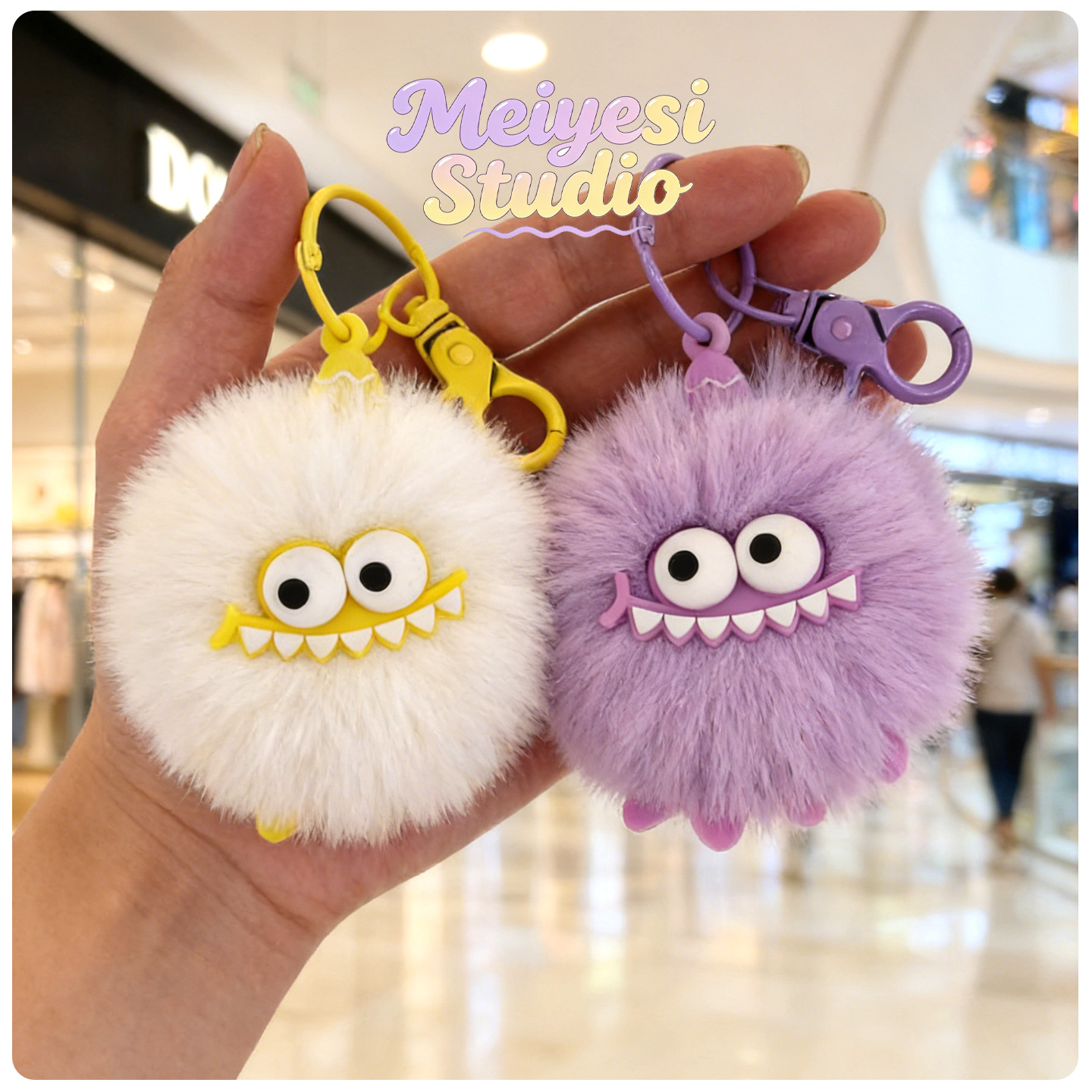 Bonita pequeña sociedad de dinosaurios imitación de cabello de cabello colgante de piel de hierba super lindo juguete de peluche llaveras muñecas colgante de dinosaurio al por mayor