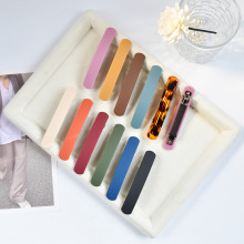 跨境专供新款时尚发夹韩版磨砂弹簧夹简约多色发卡后脑勺头饰批发