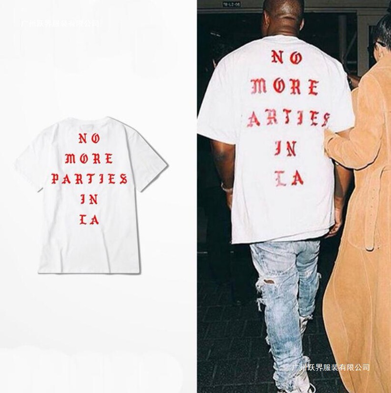 Kanye West Short-Sleeved White and Red I Feel Like Pablo Los Angeles City Limited Edition T-Shirt for Men and Women Kanye West Short-Sleeved White and Red I Feel Like Pablo Los Angeles City Limited Edition T-Shirt for Men and Women